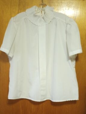 Copy Cats Classic Traditional Neutral White Vintage Plus Size Summer Blouse, 2X?